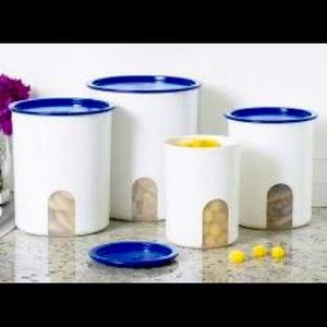 One Touch Canister set with blue seal